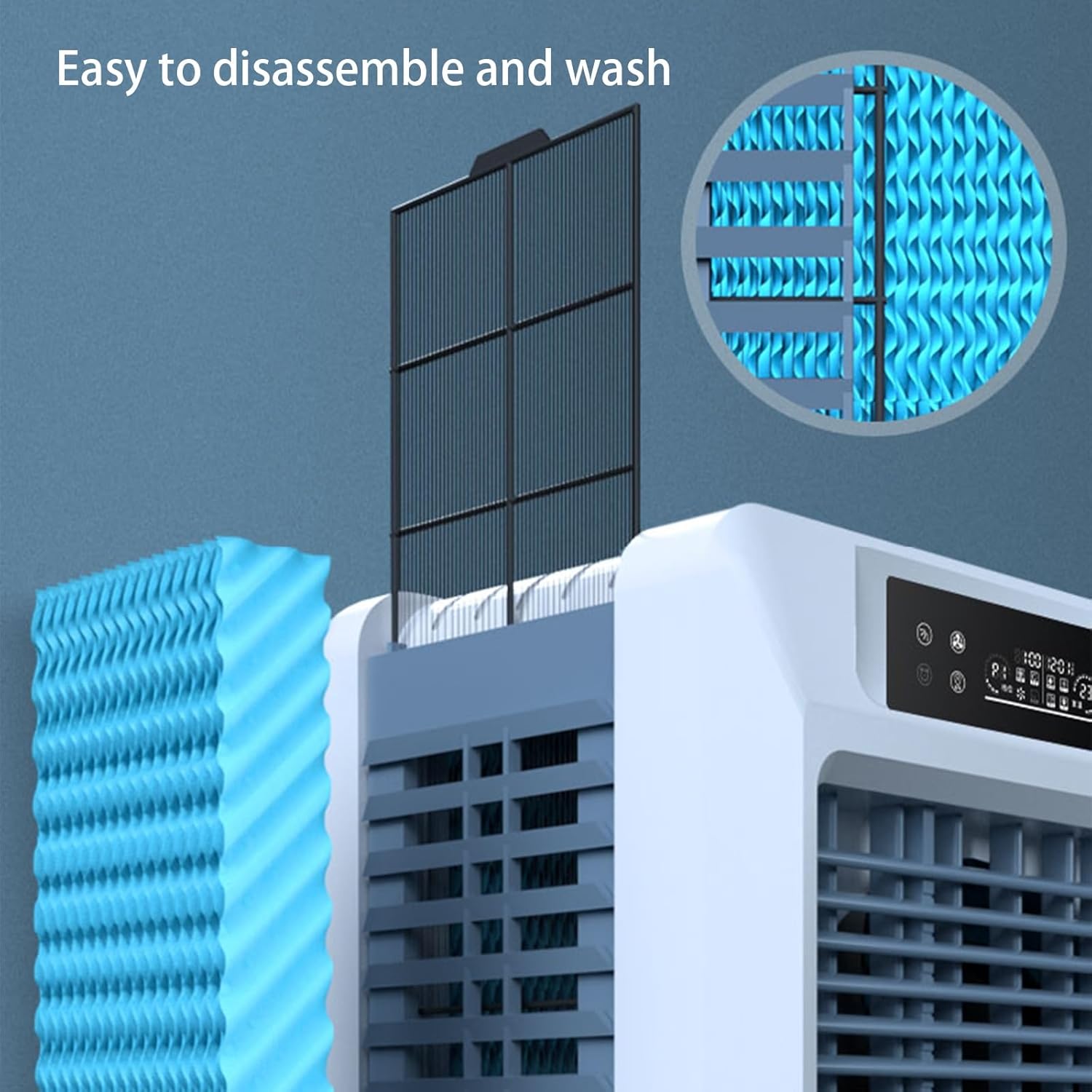 Swamp Cooler, Evaporative Air Cooler with 3-Speed and 9H Timer, Portable Air Conditioner for Room Office Patio Garage Use