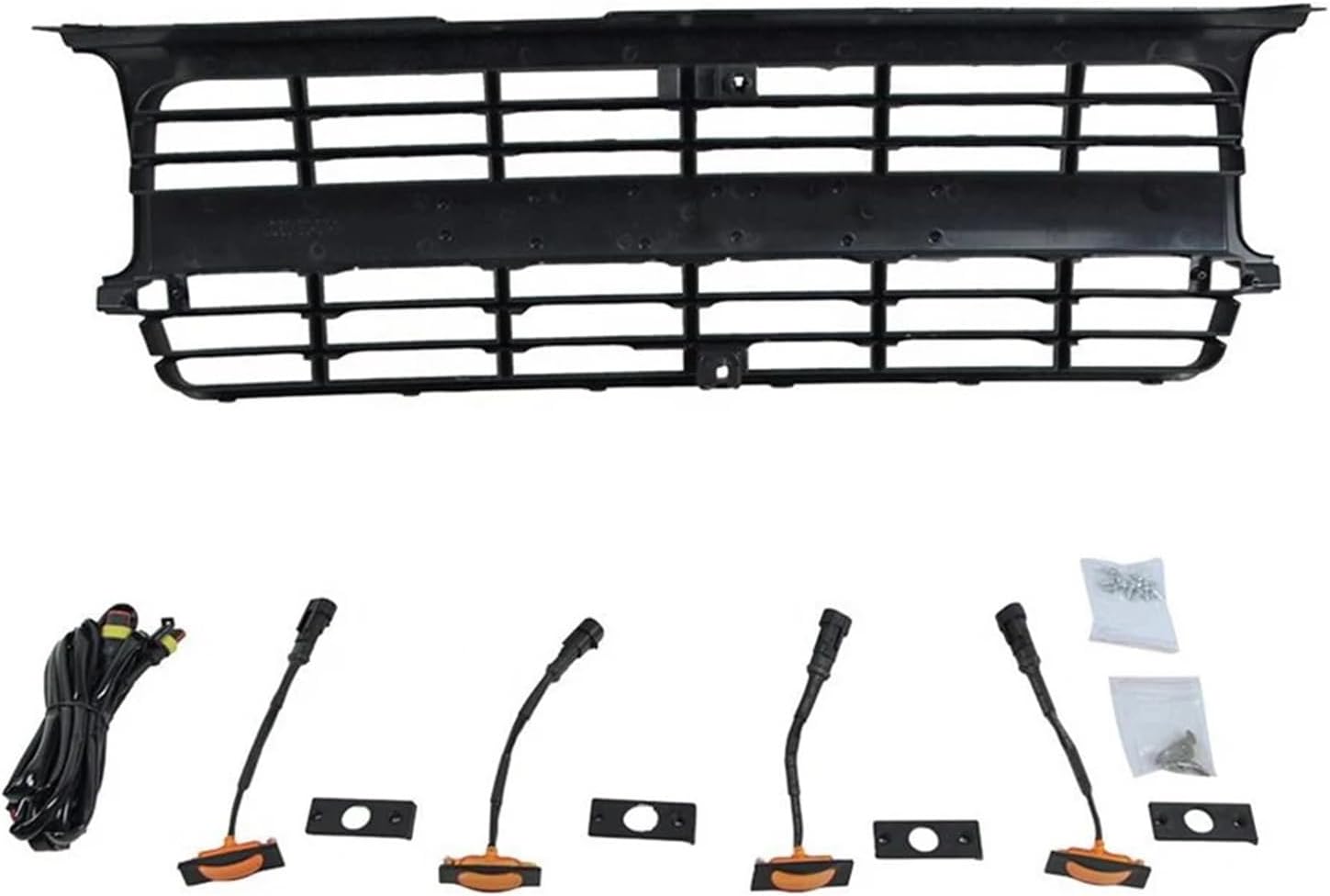 Auto Parts Other Exterior Accessories Front Racing Grille Car Grills ABS Mask Compatible for Land Crusier Prado LC80 1990-1997(with Lights)