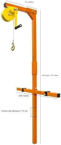 Heavy-Duty Air Conditioner Bracket & Lifting Tool - A/C Unit Crane with Manual Winch Hoist (150kg Capacity 25m Height) for Easy Outdoor Installation