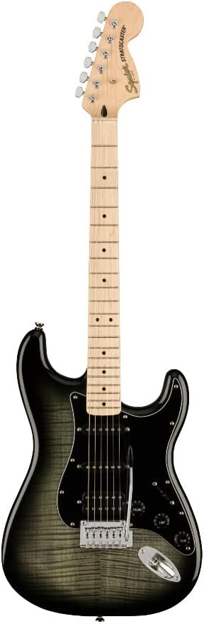 Squier Affinity Series Stratocaster FMT Electric Guitar, Black Burst, Maple Fingerboard