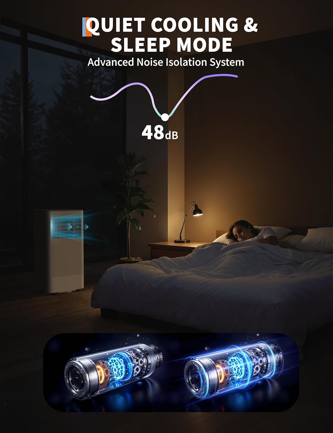 Portable Air Conditioner 8000 BTU, Portable AC with Fan, Dehumidifier & Sleep Mode, Portable Floor AC Units for Room Cooling Up to 350sq.Ft