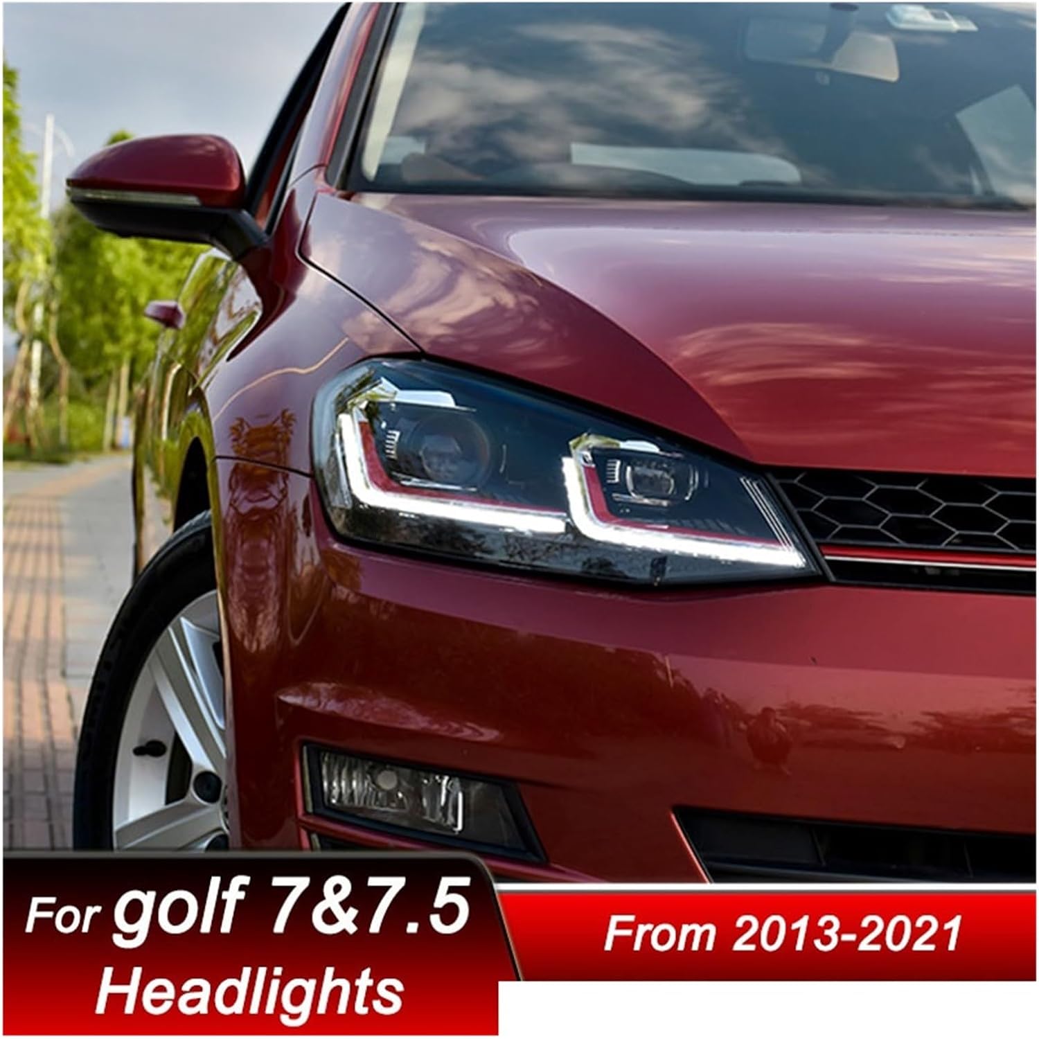 Car LED Headlights Compatible For VW Golf 7 7.5 MK7 R Gti 2013-2021 LED Auto Headlamp Assembly Projector Lens Accessories Kit