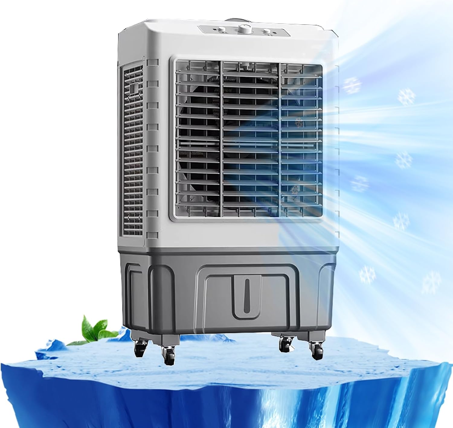 Air Coolers for Home 3 in 1 Portable Air Conditioner with 3 Speed, Evaportive Air Cooler, Humidifier, Ventilator, 120° Oscillation(Size:95cm/55L)