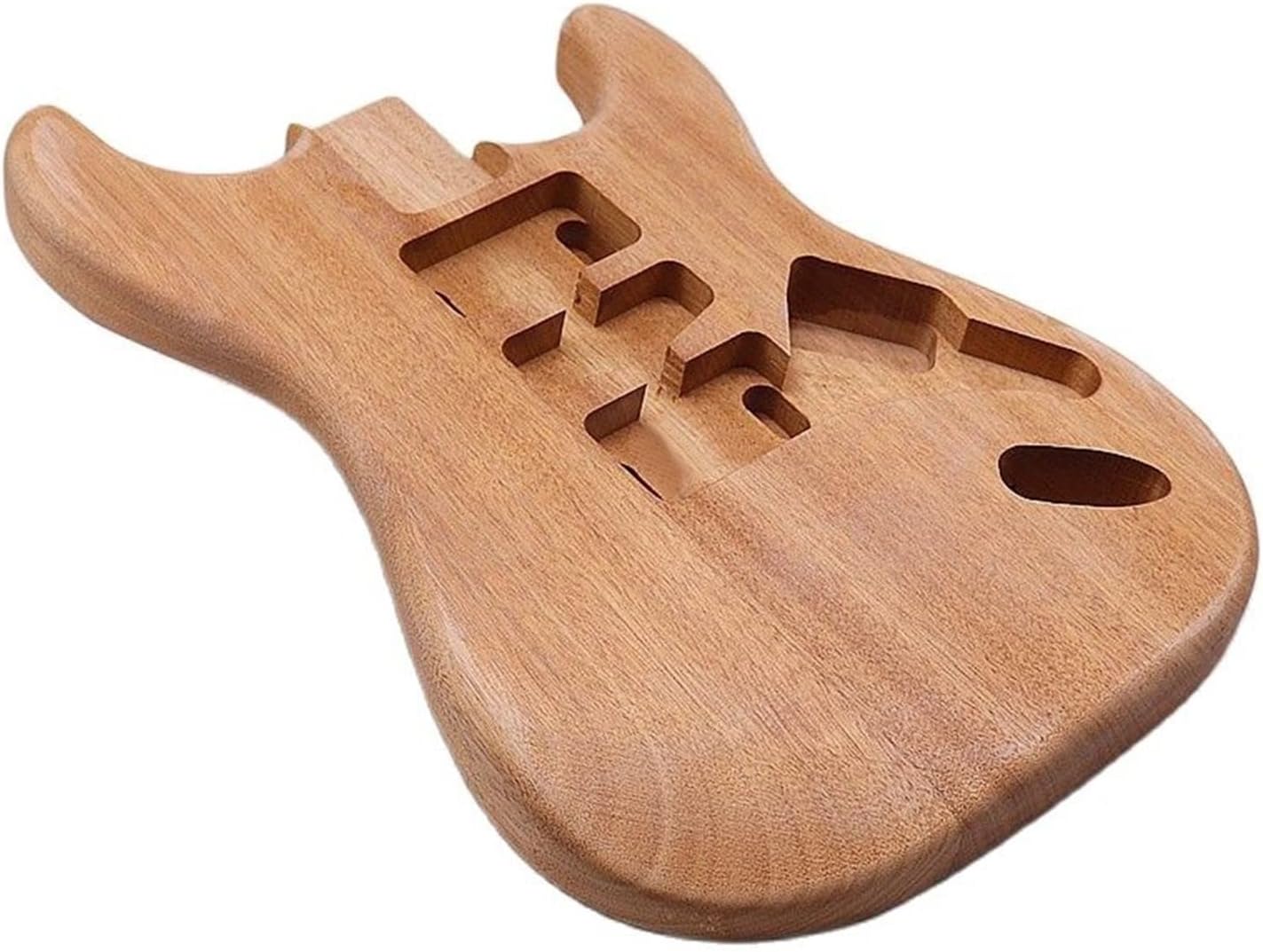 FLFL Wood Color Okoume Wood Hard Tail Guitar Body Electric Guitar Barrel Matte Finish Parts Unfinished Body Unfinished Guitar Kit