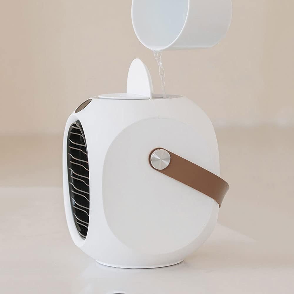 Evaporative Air Cooler, USB Small Air Conditioner, 4000 mAh Poratble Air Cooler 3 Speeds Mini Air Conditioner Poratble for Room/Desktop/Office/Camping