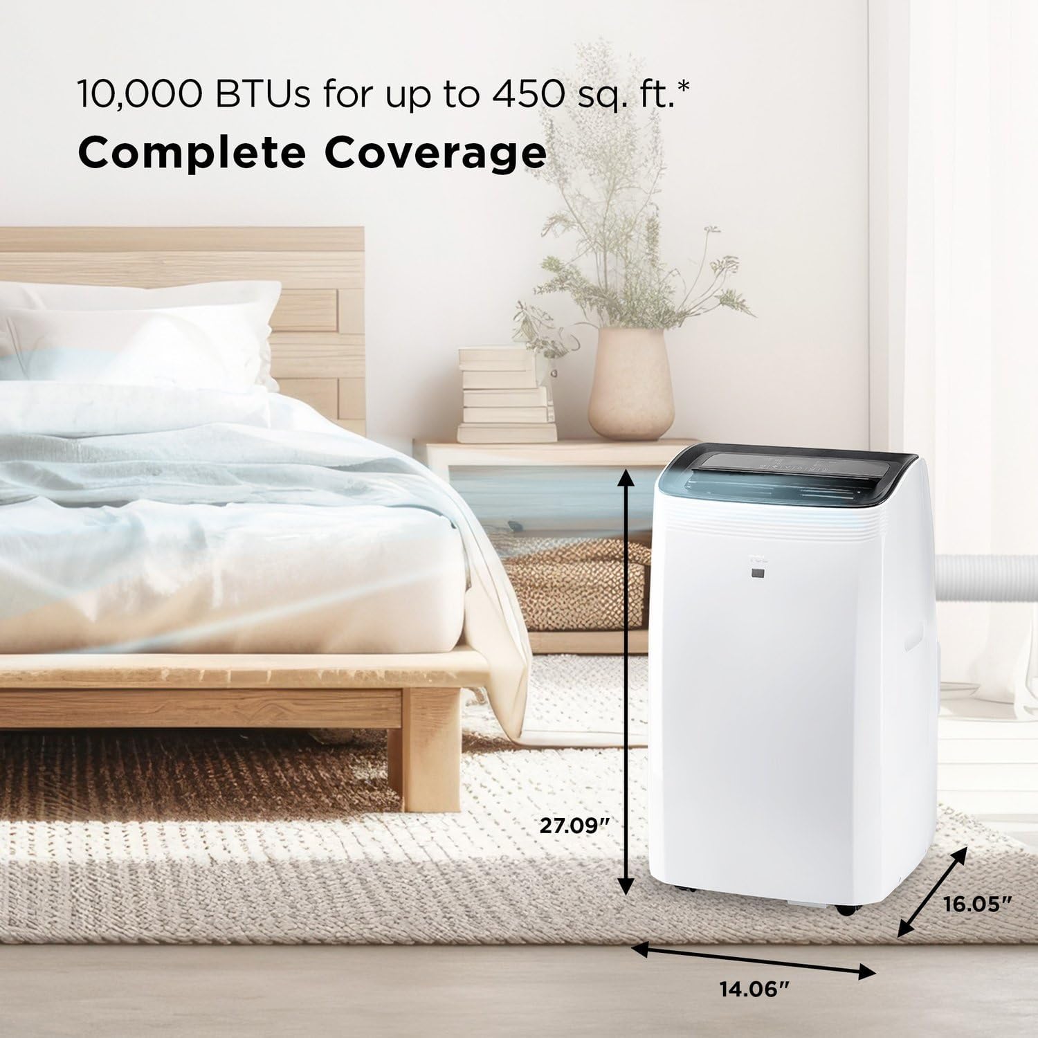 TCL H10PH36W 10,00 SACC BTU Smart Portable Air Conditioner with Heat, Fan & Dehumidifier Modes, 450 Sq. Ft, Remote Control, Compatible with Alexa/Google Assistant, Install Kit Included, White