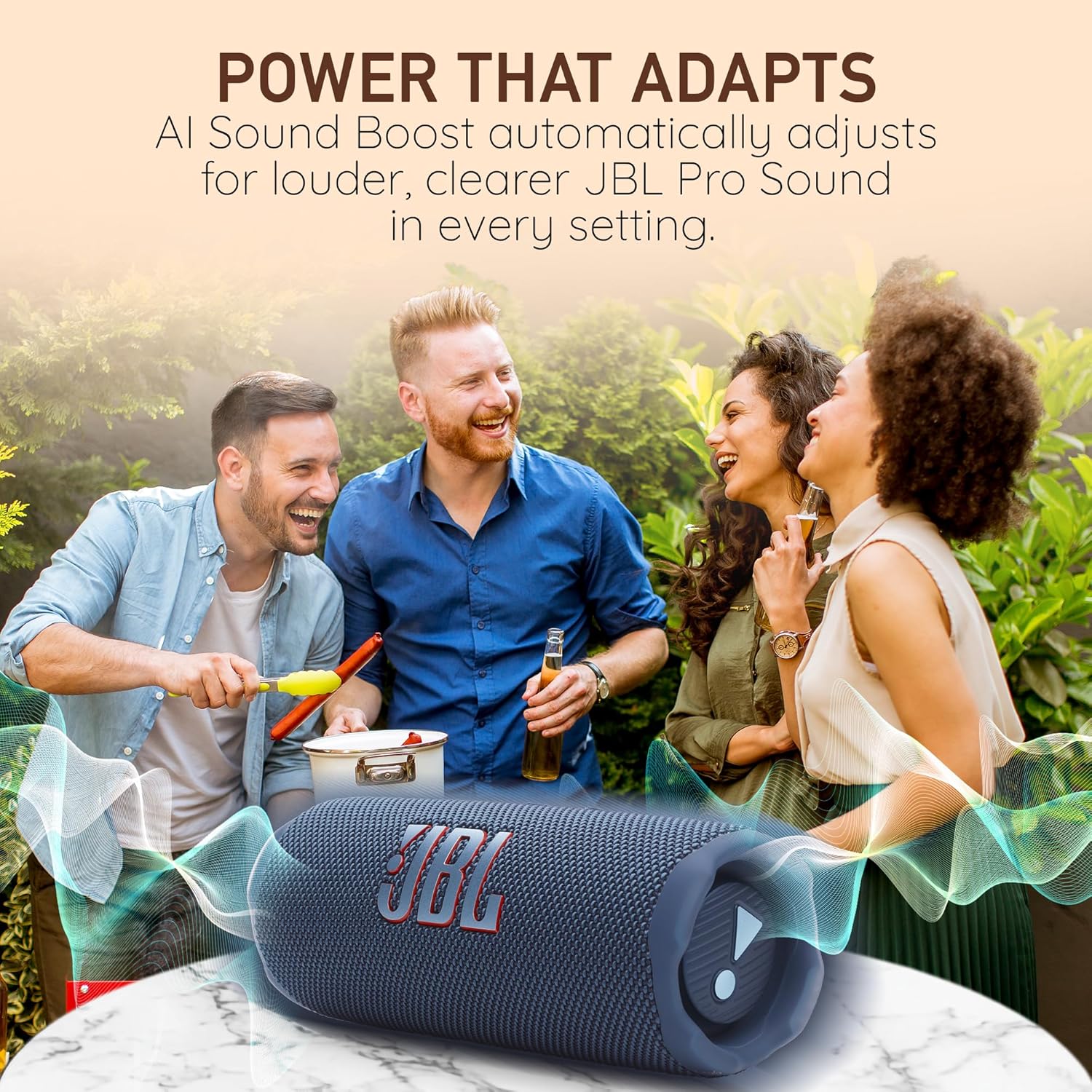 JBL Flip 7 Portable Bluetooth Speaker, IP68 Waterproof, Dustproof, Drop-Proof, PushLock System, AI Sound Boost, 16H Battery – White – Boom h's Comprehensive Ultimate Performance Cloth Solution