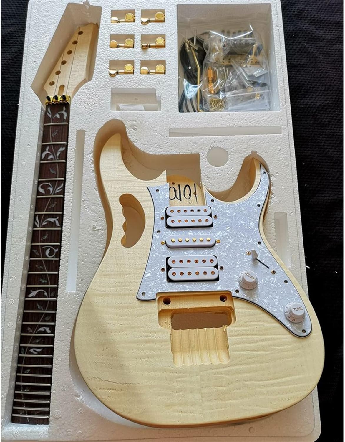 DIY Electric Guitar Kit Basswood Body Rosewood Fingerboard Maple Neck Beginner Electric Guitar Kit Build Your Own Electric Guitar