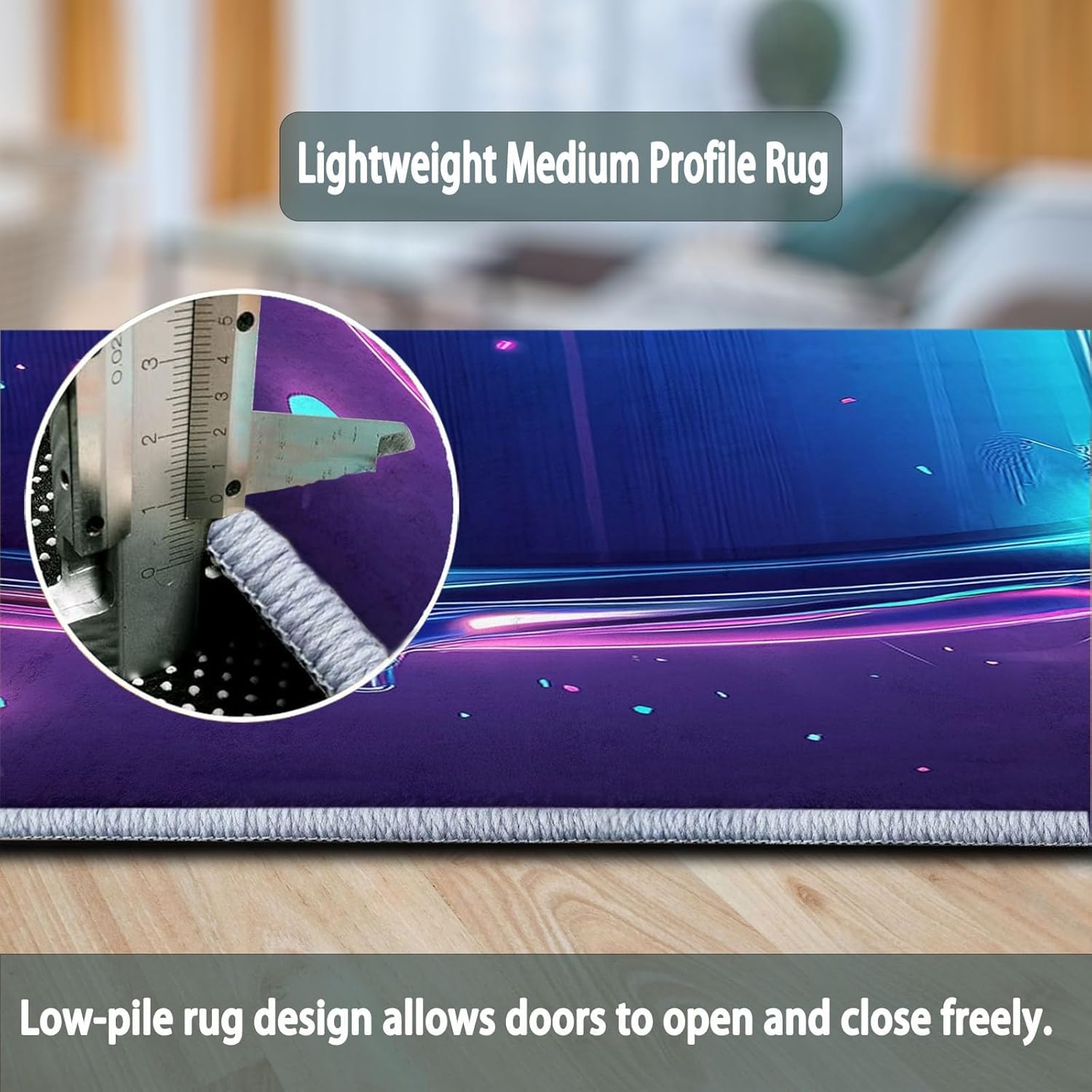 6 ft Round Area Rug for Living Room Bedroom Carpet Game Art Style Neon Drum Entryway Bedside Mat Easy Cleaning Home Decor Circle Floor Rug Music Drum Machine Washable No Slip Rugs