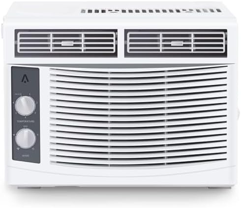 5,000 BTU Window Air Conditioner Unit - Cool up to 150 Sq. Ft. with Manual Adjustable Fan and Cooling Settings, Perfect for Small Bedroom, Living Room, Home Office, Easy Install Kit Included, White