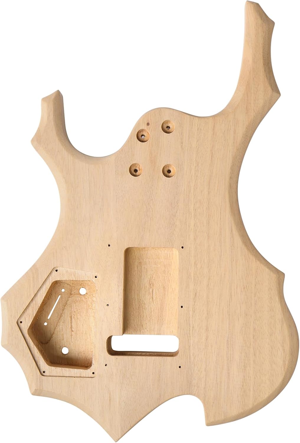DIY 6 String Flame Shaped Style Electric Guitar Kits with Mahogany Body, Maple Neck and Accessories