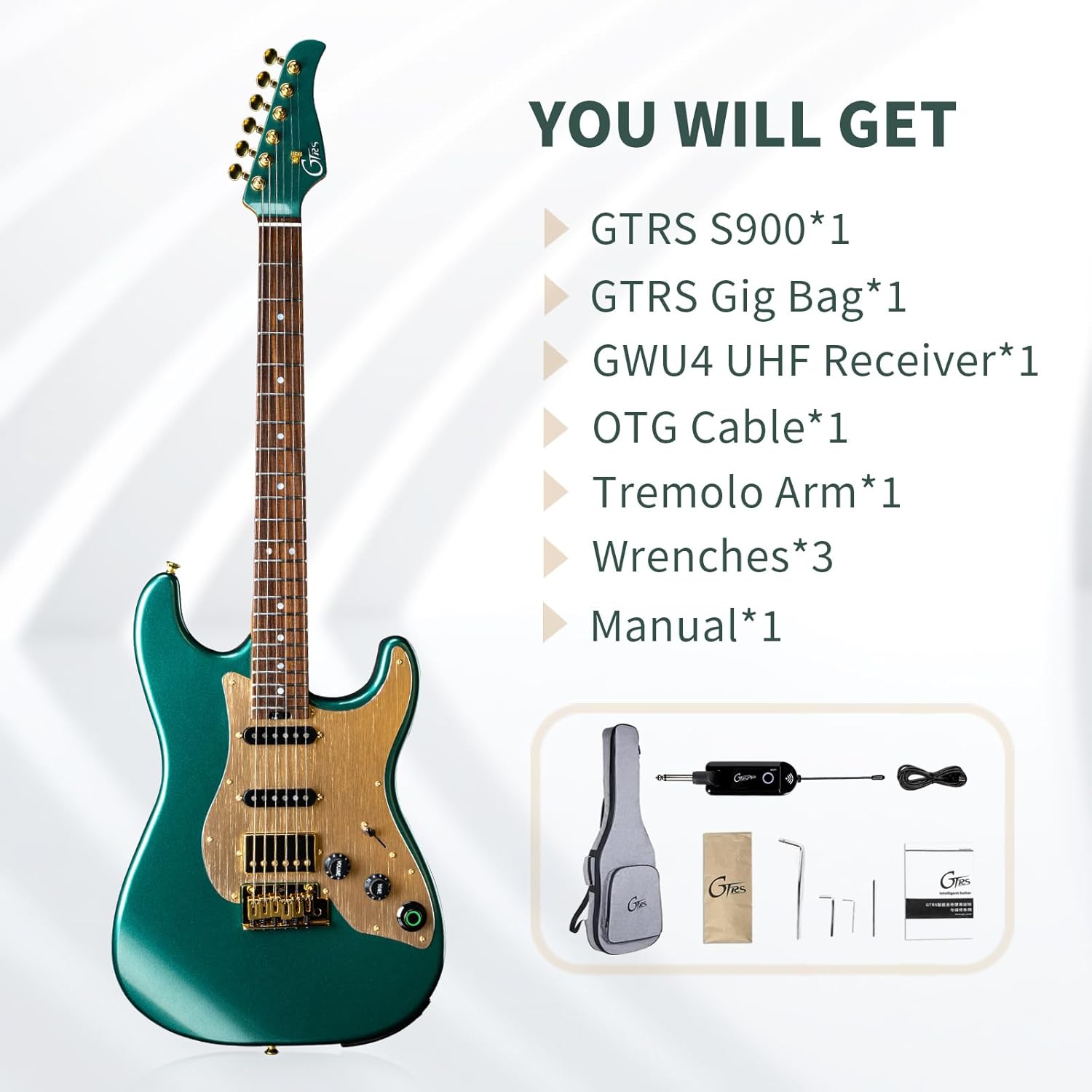 GTRS S900 Smart Electric Guitar With Effects And G-LB Replaceable Recharegeable Battery