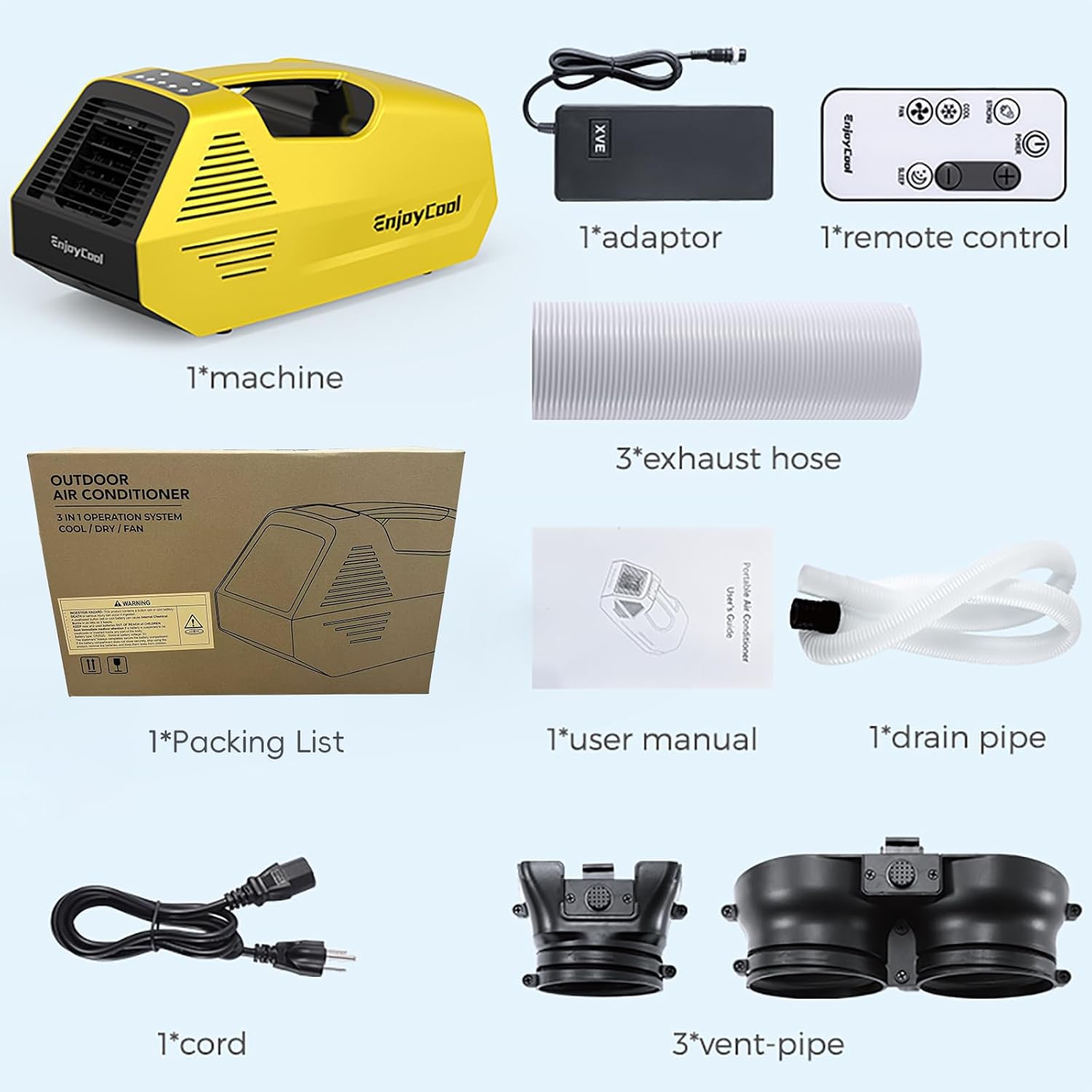 2380BTU Camping Air Conditioners - 14lb Tent Air Conditioner with Remote Control, Portable ac for Truck Outdoor/RVs/Fishing or Pet (Battery Not Included)