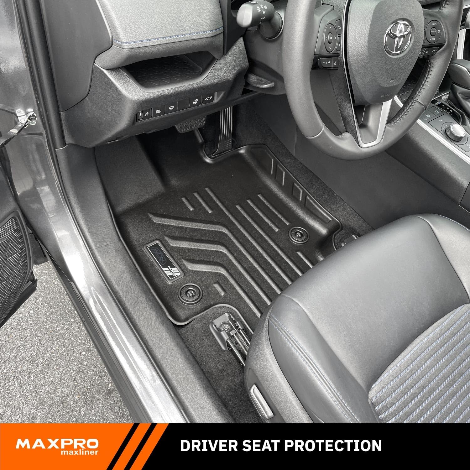 MAXPRO Floor Mats Fit for Toyota Rav4/ Rav4 Hybrid 2019-2025/ Rav4 Prime 2021-2025. Heavy Duty All Weather Waterproof Car Accessories Custom Fit Floor Mats 1st and 2nd Row