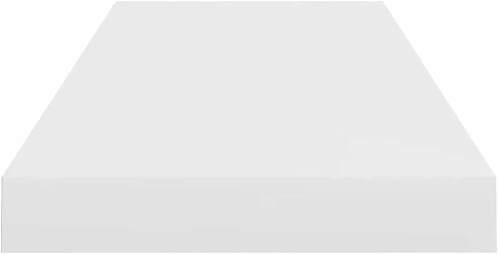 Wall Shelf High Gloss White Honeycomb MDF Floating Shelves for Wall 9.3x23.6x1.5 in for Living Room Bedroom Office Bathroom Decor Compact Storage