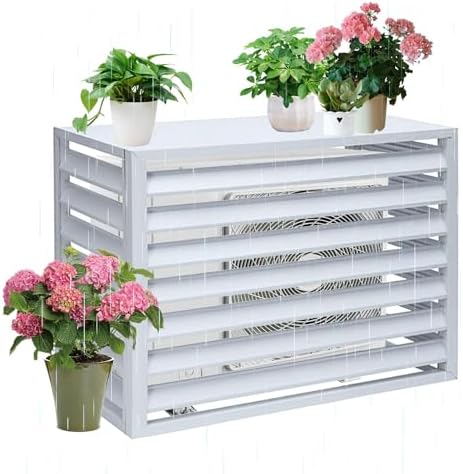 Air Conditioning Cover Aluminum, Covers Air Conditioning for Exterior Unit, Suitable for All Weather, Noise reducing(White,110cm)