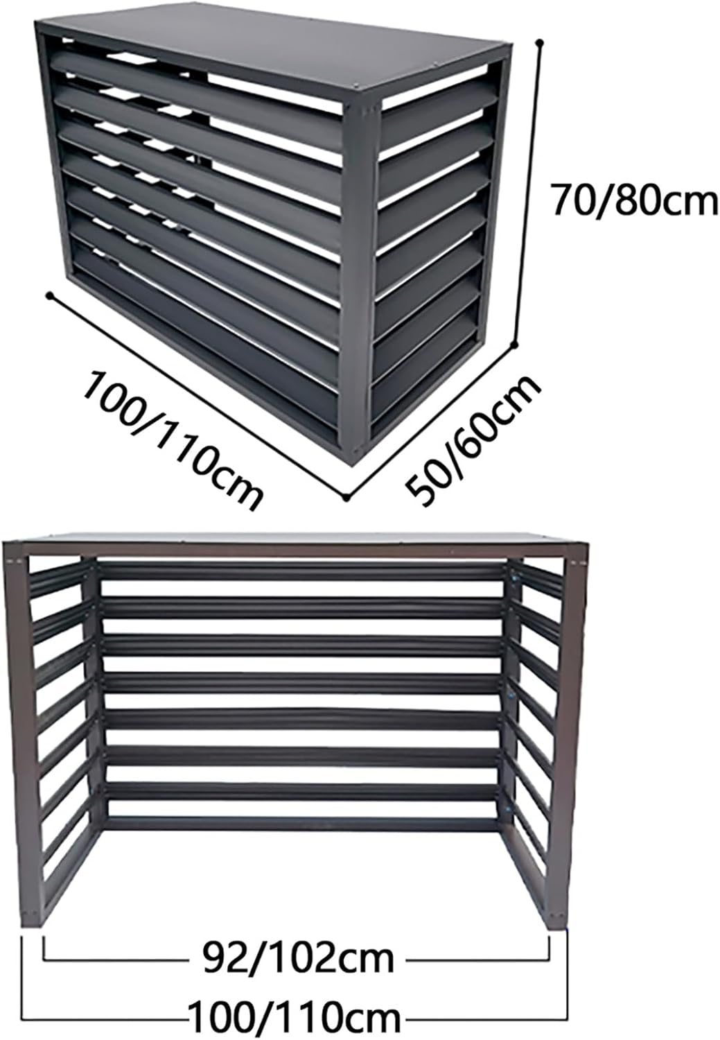 Outdoor Window Privacy Screen Aluminum Protective Cover, Air Conditioner Cover for Outside Units, Air Conditioning Cover Trash Can Enclosure Flower Stand for Patio Lawn (Color : B