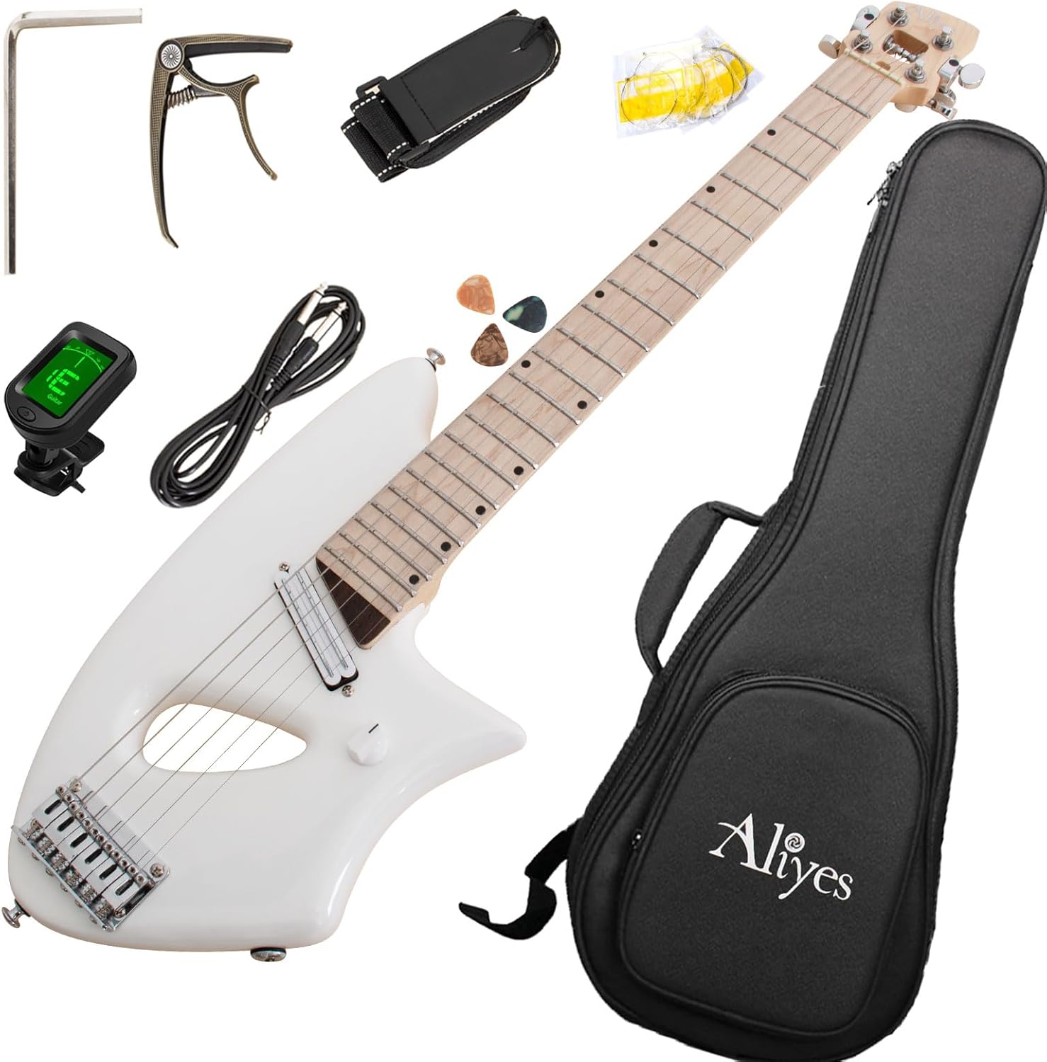 Aliyes Light Electric Guitar For Travel,Full 25 1/2