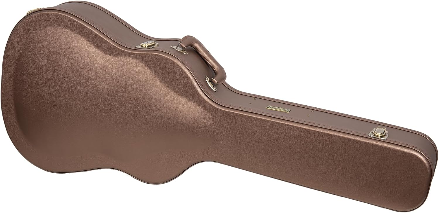 Crossrock Wooden Dreadnought Acoustic Guitar Case for Gibson J-45 / Martin D-Style | Chocolate Brown Finish, Burgundy Velvet Interior & Lock – Designer Series(CRW520DCB)