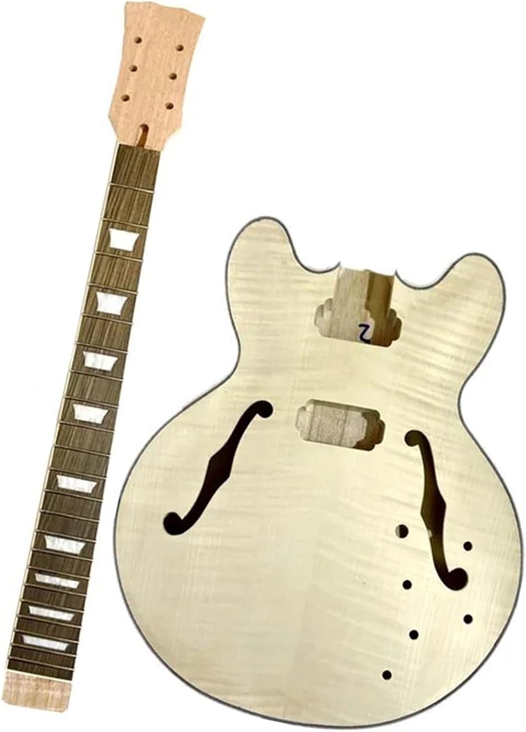 Guitar Body Guitar Replacement Parts Unfinished DIY Electric Guitar Semi-Finished Maple Body and Neck，ABS Guitar Binding Purfling Strip Body