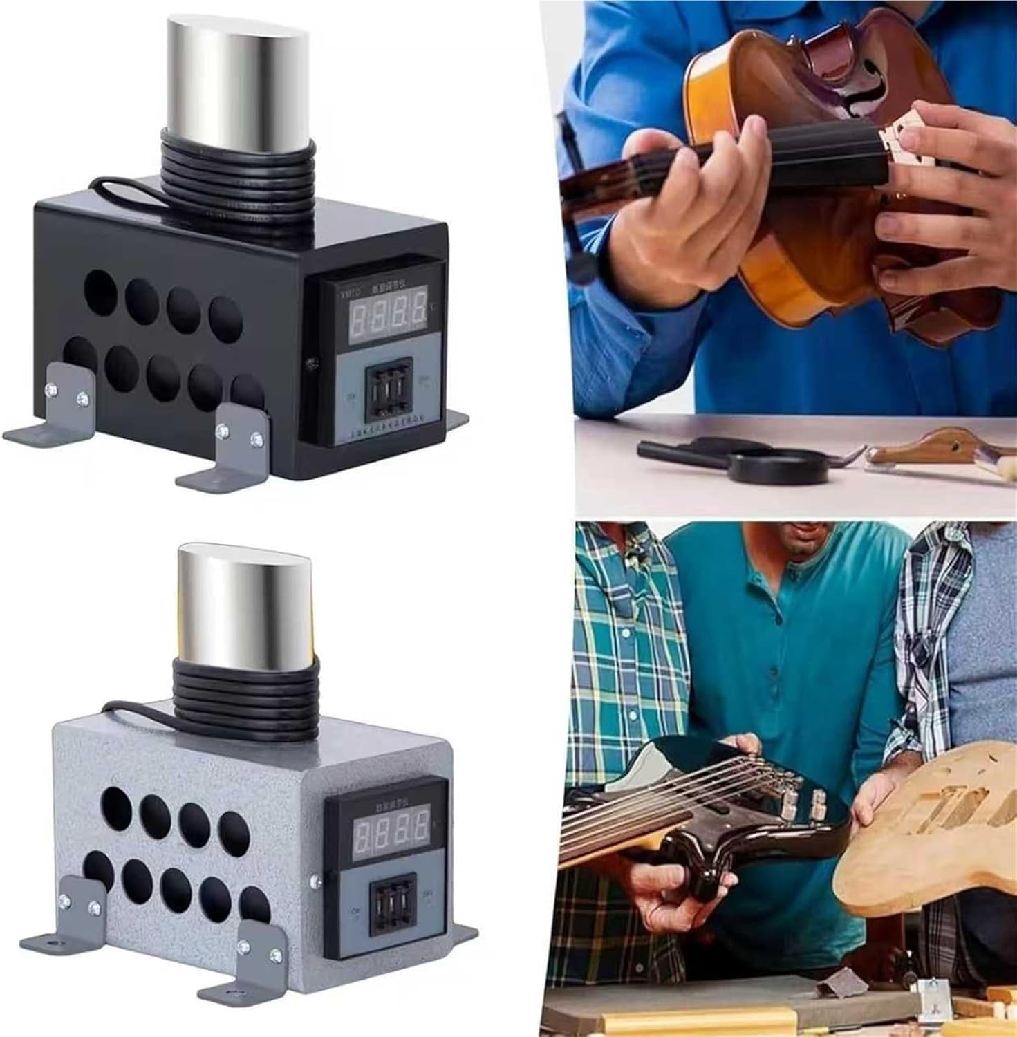 Guitar Rib Bending Iron, Violin/Viola Side Wood Bending Iron, With Digital Display, Adjustable Temperature Range: 0-280℃, Working Height 80mm, For Wood Bending In Instrument Making(Black)