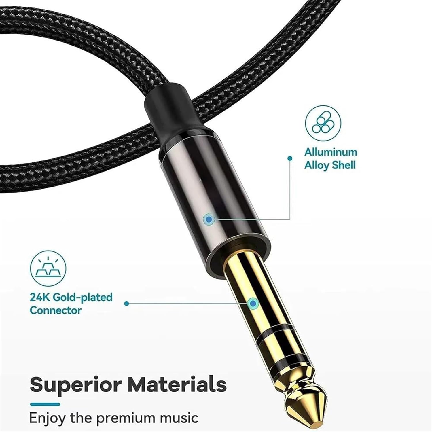 Guitar Audio Cable Stereo Cable 1/4 Male to 1/8 Male TRS Bidirectional Cord for Headphone Guitar Mixer Laptop Amp(Pack of 3,300Cm)