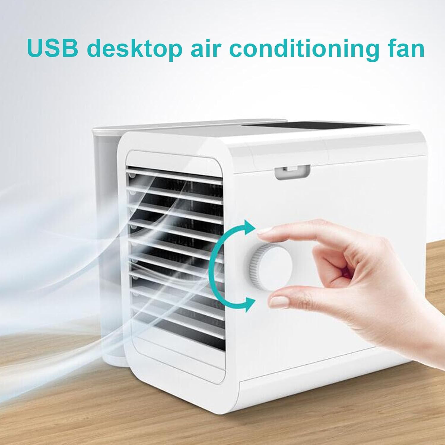 Portable Air Conditioner, Air Conditioner Cooling Fan Evaporative Mini USB Personal Cooler Desktop AC Unit with Colorful LED Lights