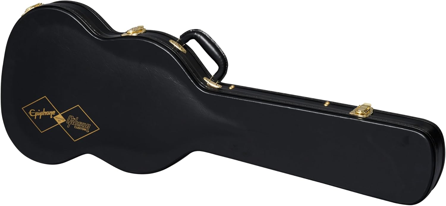 Epiphone Inspired by Gibson Custom 1963 Les Paul SG Maestro, Classic White with Hard Case