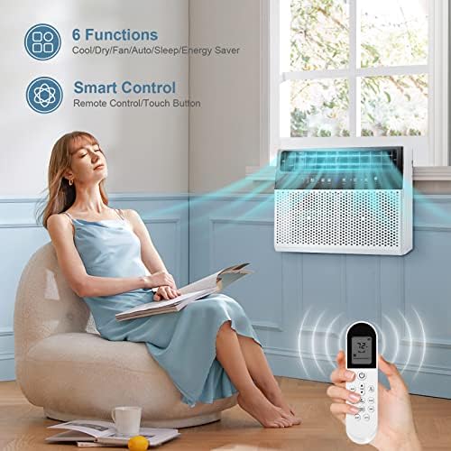 Antarctic Star 10,000 BTU Window Air Conditioners, U-Shaped Air Condtioner Window Unit Cools up to 450 Sq.Ft, Energy-saving Window AC Units, 6 Modes 24H Timer, Easy to Instal, White