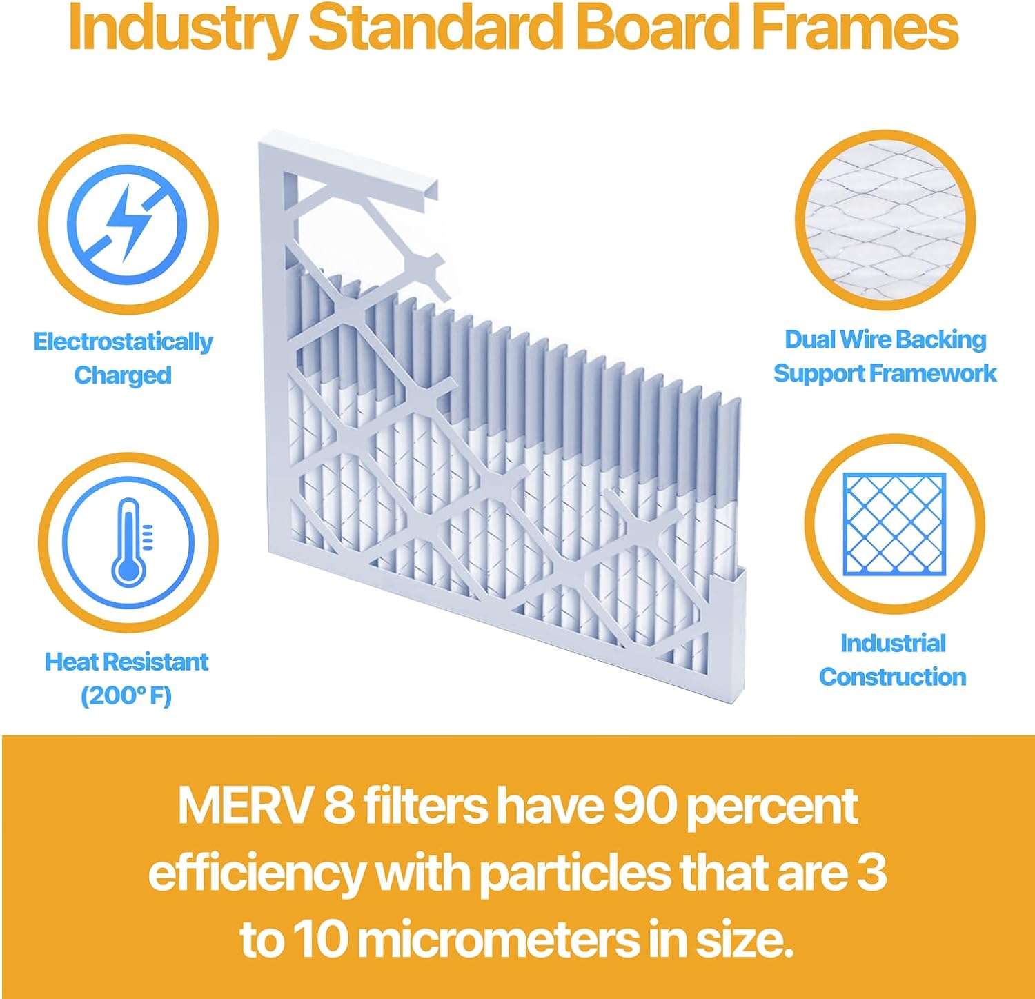Filter King 13x19.5x1 Air Filter | 4-PACK | MERV 13 HVAC Pleated A/C Furnace Filter | MADE IN USA | Actual Size: 13 x 19.5 x .75