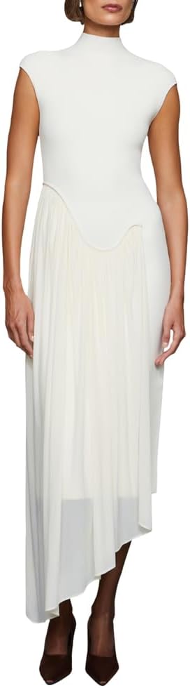 Et Ochs Womens Francis Knit Combo Midi Dress