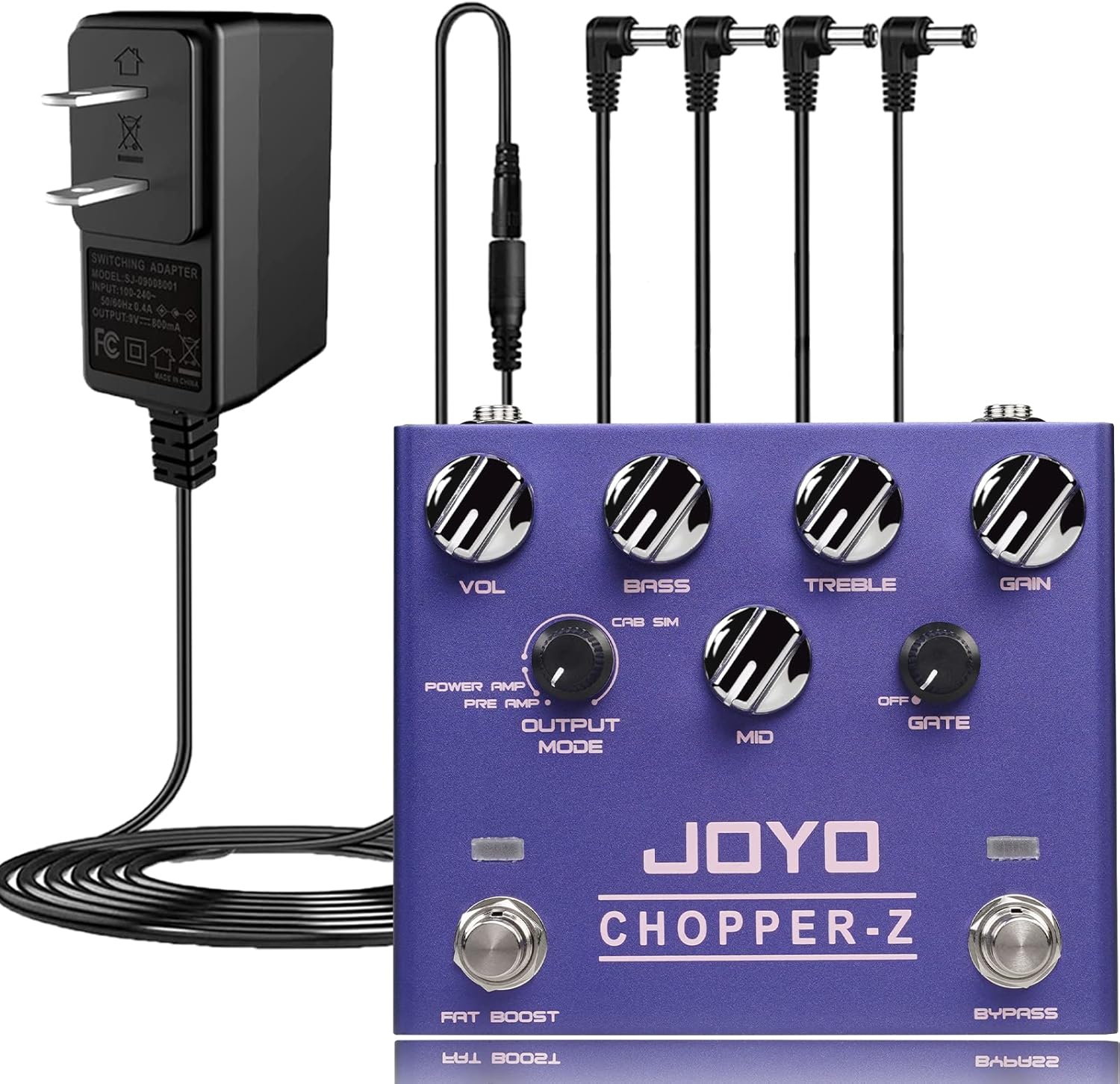 JOYO R-18 Modern Metal Tone Amp Simulation Pedal and DC 9V Power Supply (800mA -1A) Adapter