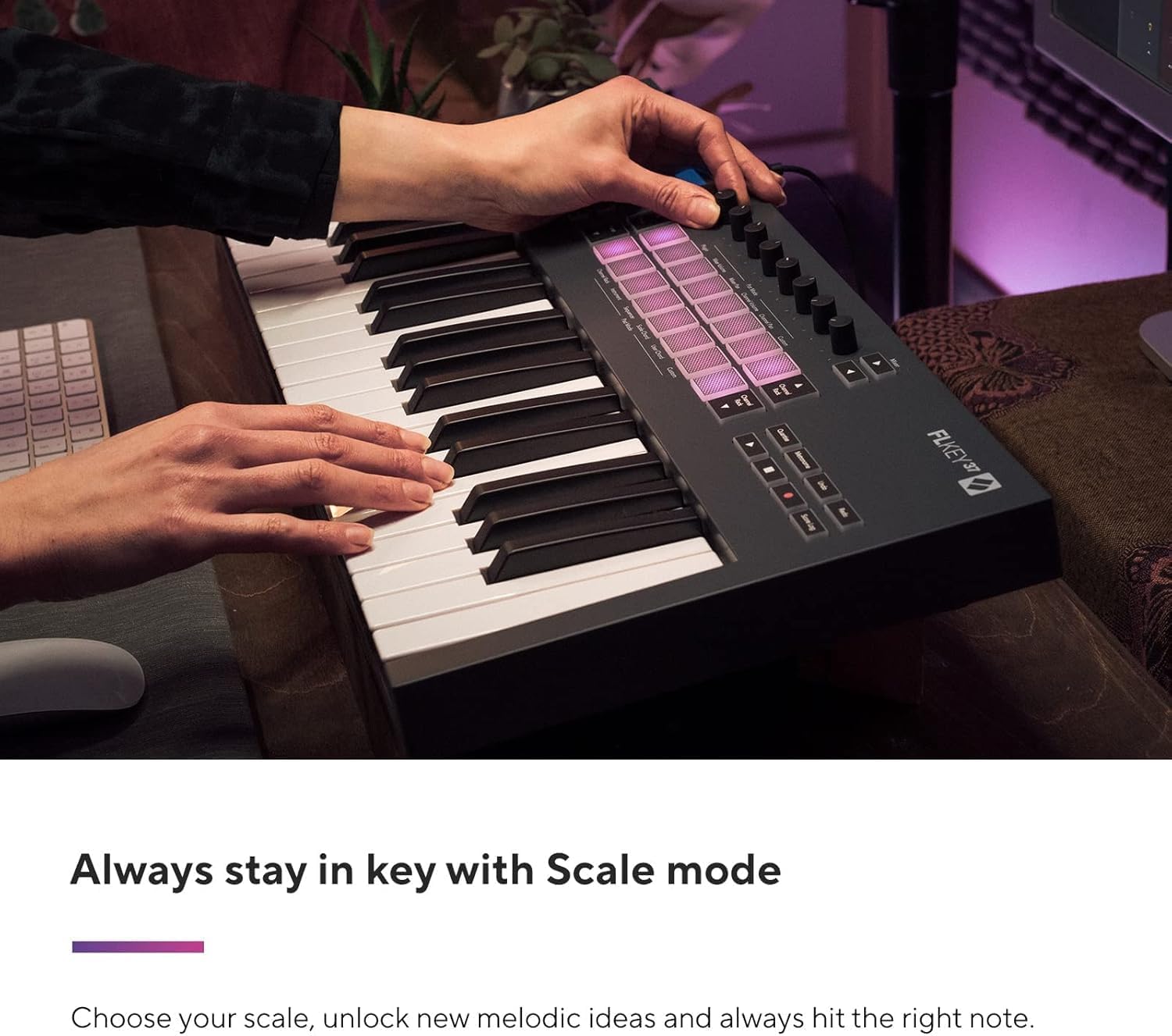Novation FLkey 37 MIDI Keyboard - Seamless FL Studio Integration with Chord Mode and Scale Mode. All the software you need for Music Production