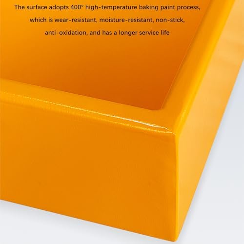 Industrial Spill Containment Pallet with Drain and Wheels, Leakproof Storage Tray for Warehouses, Factories, and Garages, Ideal for Washing Machines and Oil Drums,Yellow-65x65x15CM/25.6x25.6x5.91in