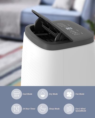 DEXSO 14000 BTU Quiet AC Unit Portable Air Conditioners, Fast Cooling Floor Air Conditioner with Remote, Window Installation Kit