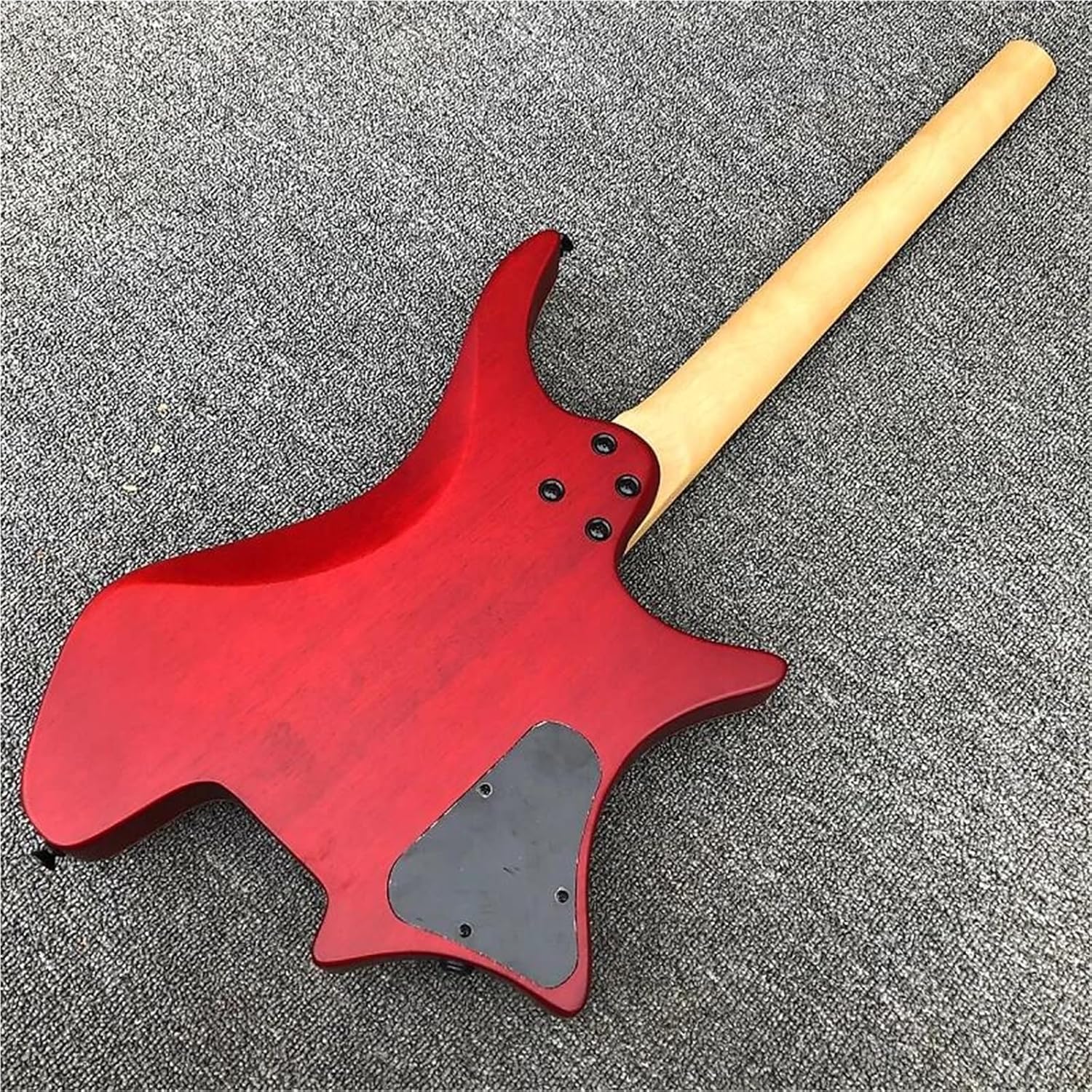 Beginner Electric Guitar Kits Red And Black Tiger Striped Backhand Headless Solid Wood Professional Electric Guitar