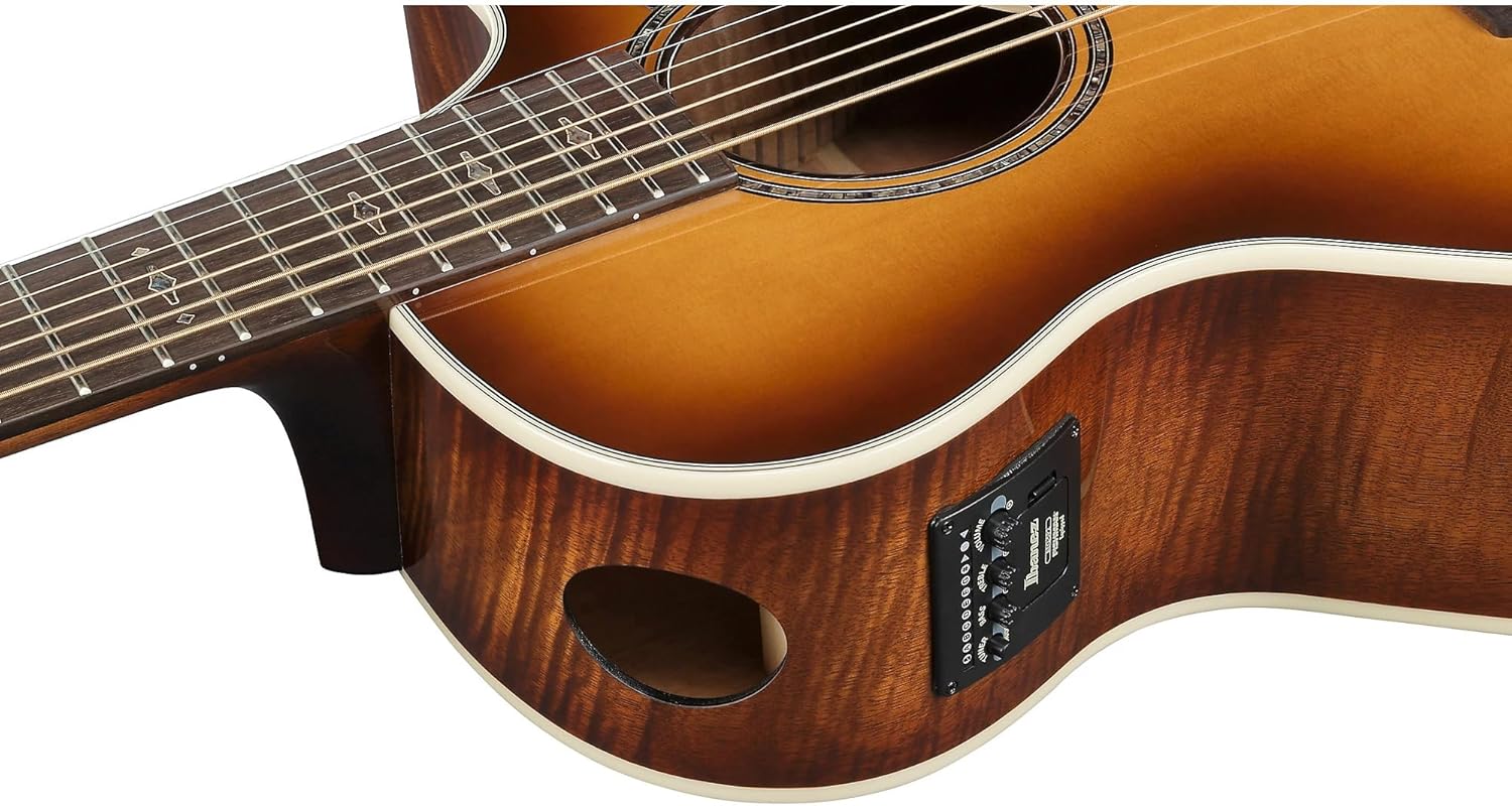 Ibanez AE3007FMH 7-string Acoustic-electric Guitar - Tobacco Edge Burst High Gloss