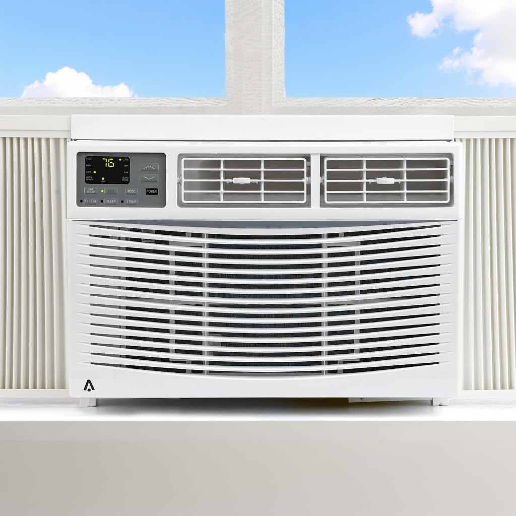 8000 BTU Window Air Conditioner， Cools Up to 350 Sq. Ft, 3 Cooling & Fan Speeds, Energy Efficient, Perfect for Bedroom, Living Room, Home Office