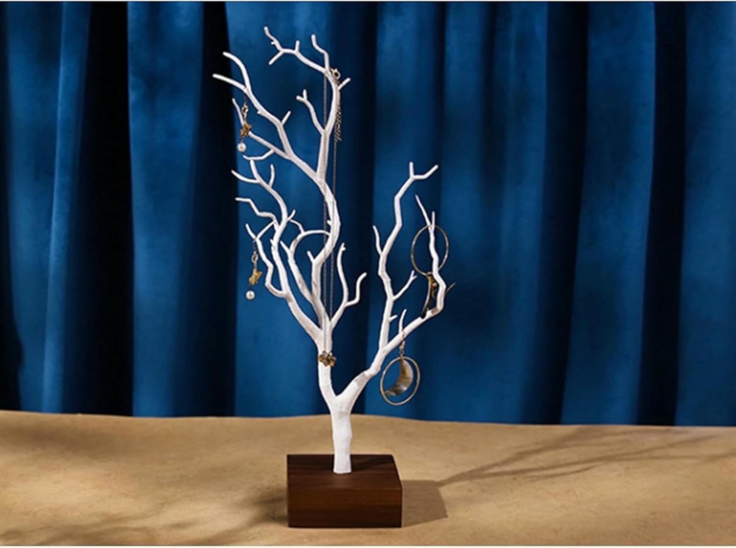 Tree Branch Jewelry Display Stand Jewelry Organizer Holder Rack for Earrings, Necklaces, Bracelets and Other Accessories (White) (White)