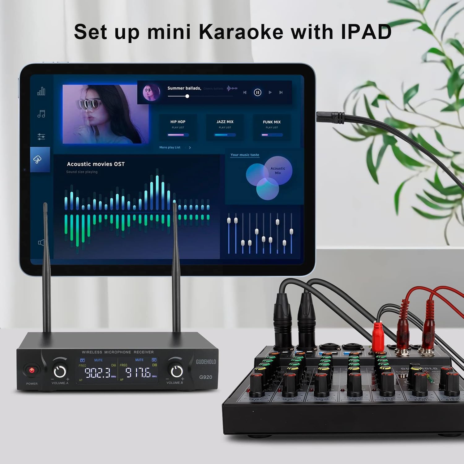 6-Channel Professional DJ Audio Mixer, DJ Controller Sound Mixer DSP 16 Preset Effects, Ideal for Home Party