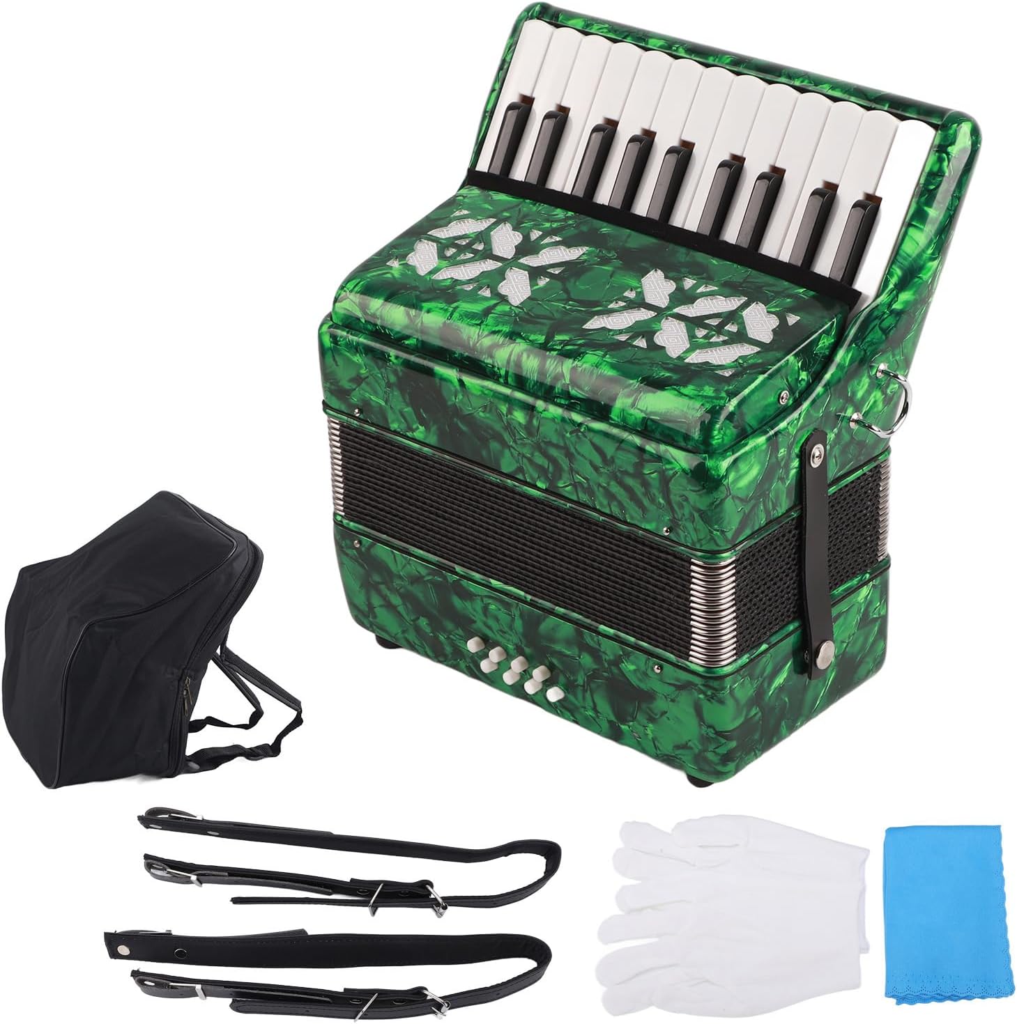 Professional Accordion 22 Keys and 8 Bass Concertina Accordion Accordion Standard Design International Standard Size Beginners Accordion Musical Instrument
