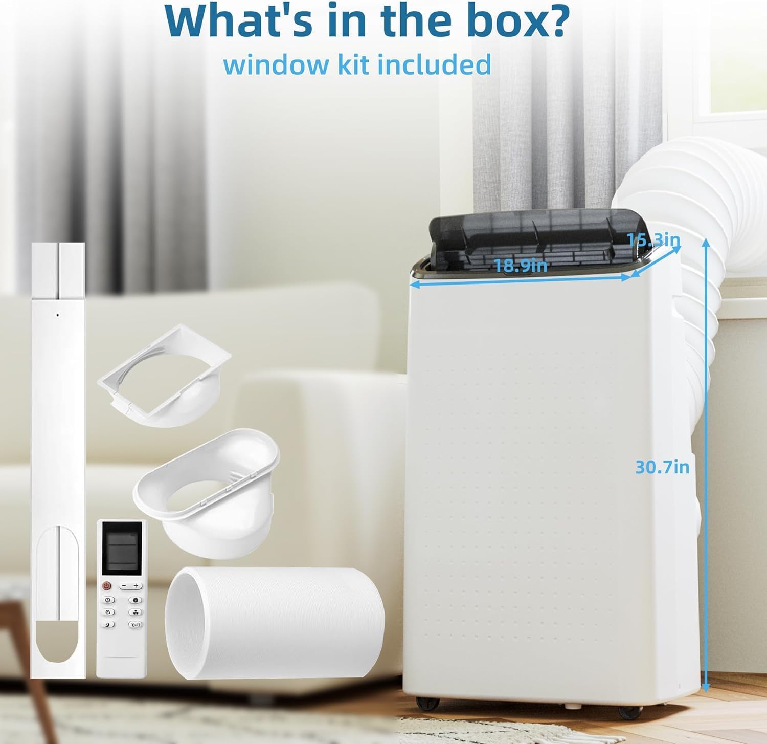 Portable Air Conditioner, 14000 BTU Air Conditioner Cool Up to 750 Sq.Ft, 3-in-1 AC Unit, Dehumidifier, Fan, Window Installation Kit & Remote Control,LED Display,24Hrs Timer for Home, Office