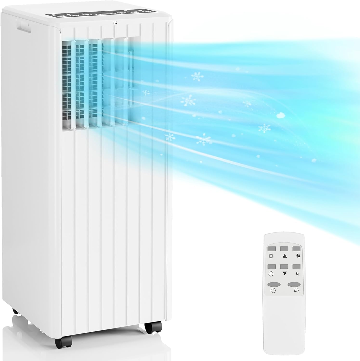 8000 BTU Portable Air Conditioner for Room, Portable AC Air Conditioner with Remote Control & Window Kit, 4-in-1 Air Conditioner Cools Up To 350 sq. ft, 1-24H Timers