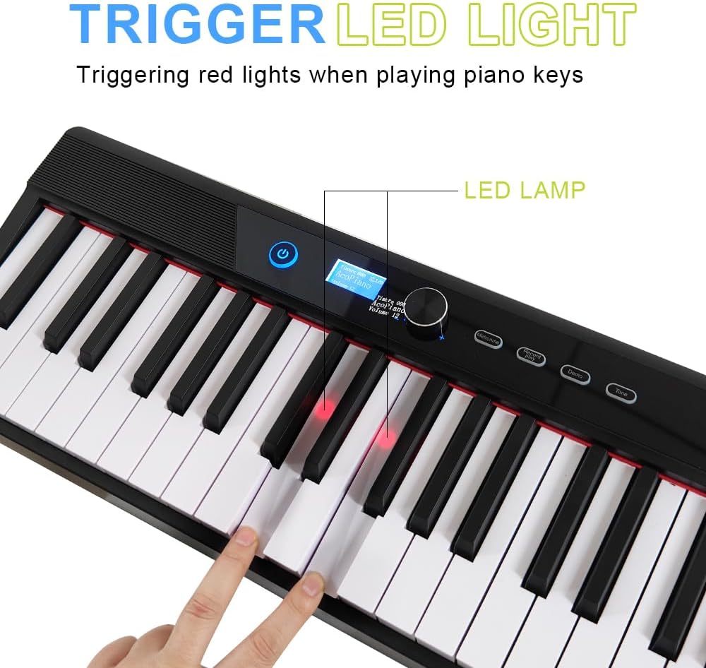 Coolmusic Portable Piano Keyboard Foldable: Portable Keyboard Piano 88 keys Semi-Weighted keyboard Electric Folding Piano Kit