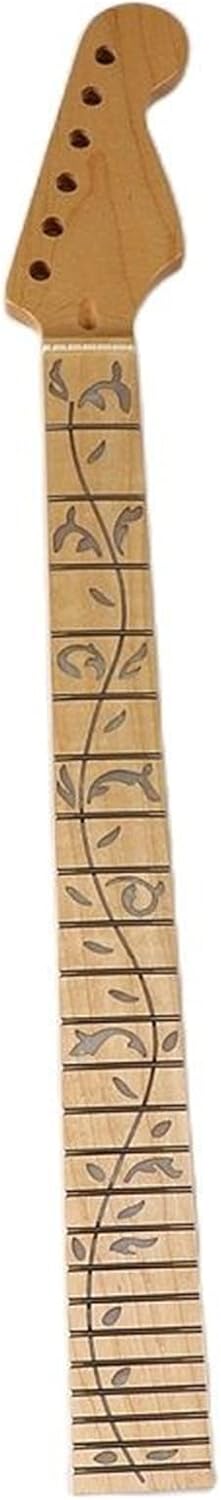 ZUZU Electric Guitar Neck Tree Pattern Inlay Fretboard 24F Guitar Bow Canadian Maple Wood Neck Unfinished Guitar Neck