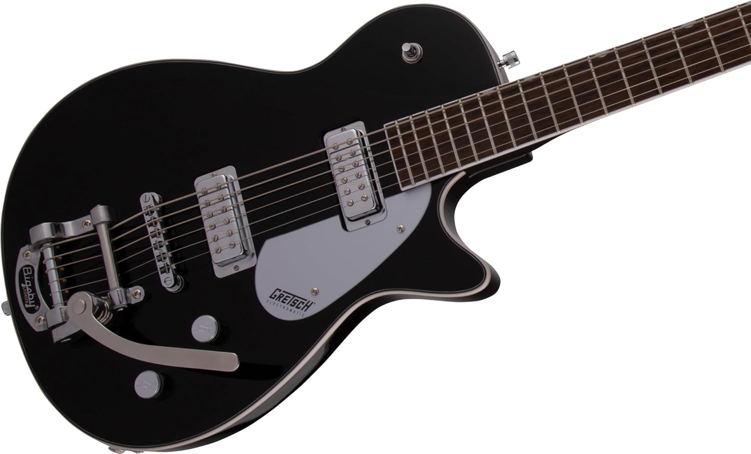 Gretsch G5260T Electromatic Jet Baritone Electric Guitar with Bigsby - Black Bundle with Strap, Strings, String Winder, Picks, and Austin Bazaar Polishing Cloth