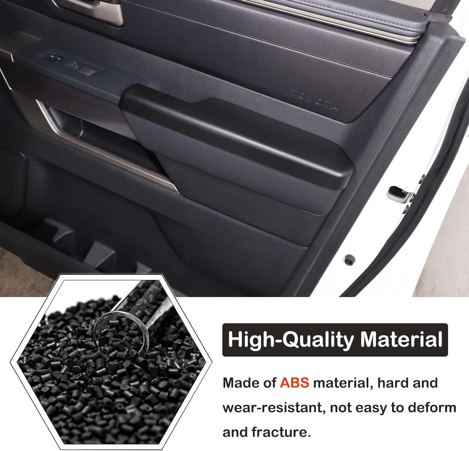 Aunginsy Car Inner Door Armrest Panel Trim Cover Compatible with Toyota Tundra 2022-2025 Pickup Truck Front Rear Side Door Armrest Panel Decorative Cover Protective Frame ABS Interior Accessories