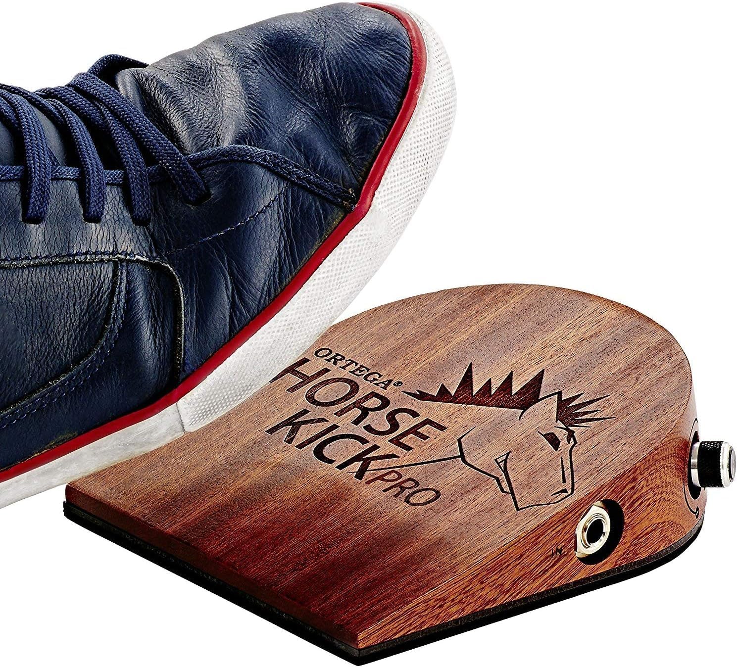 Ortega Guitars Horse Kick Pro Digital Guitarist Stomp Box with 5 Samples - Bundle with Instrument Cable and Patch Cable