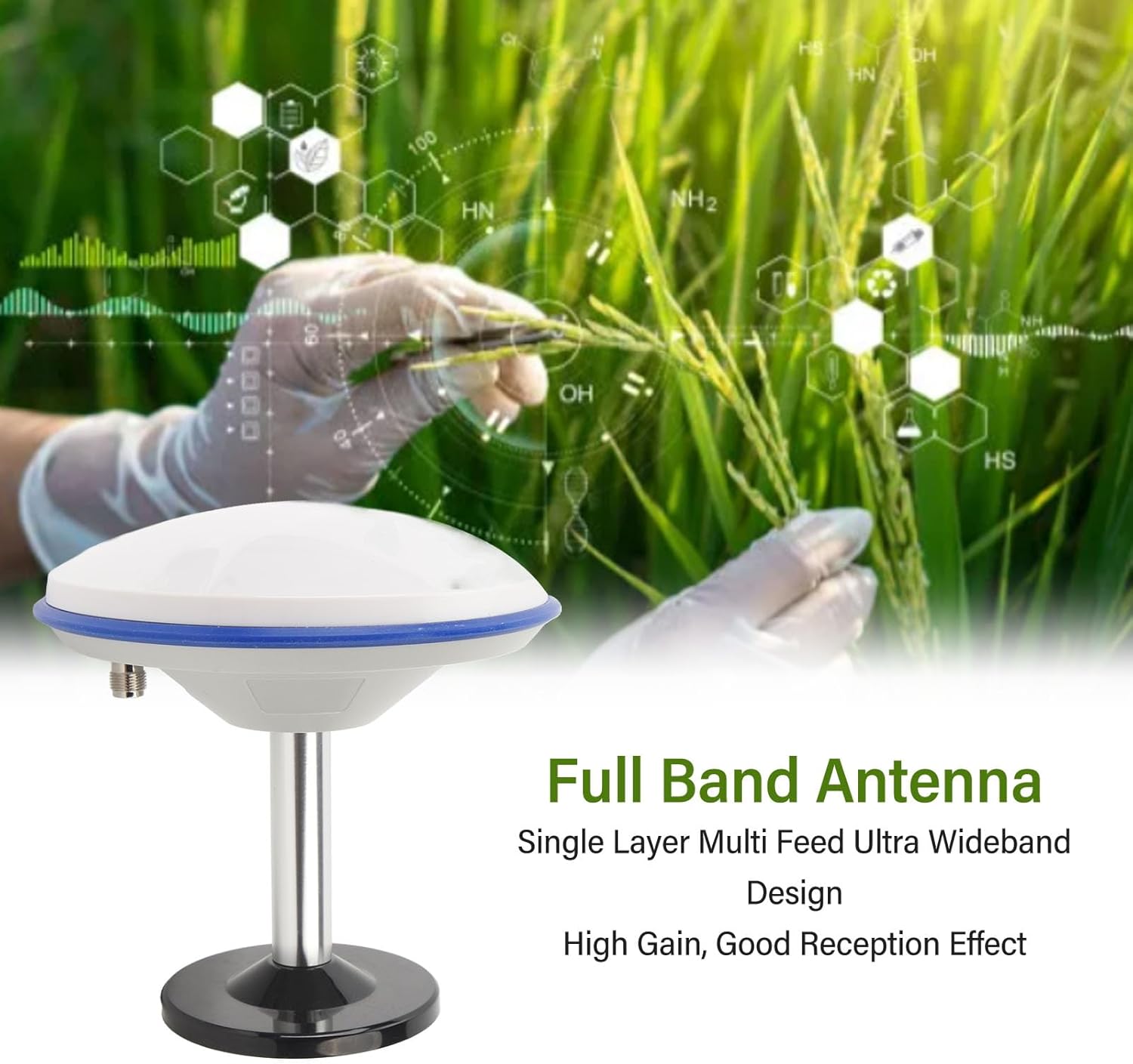 Receiver Antenna with Low Noise Amplifier, IP68 Grade, for Agriculture, Deformation, Navigation and Locating