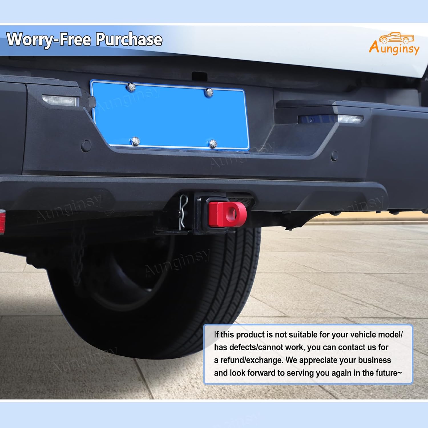 Aunginsy Tow Hitch Receiver Hook with Tightener Compatible with Toyota Tundra 2022 2023 2024 2025 Accessories, Car Shackle Mount Trailer Hitch Lock Pin Heavy Duty Solid Recovery Towing Kit for Trucks